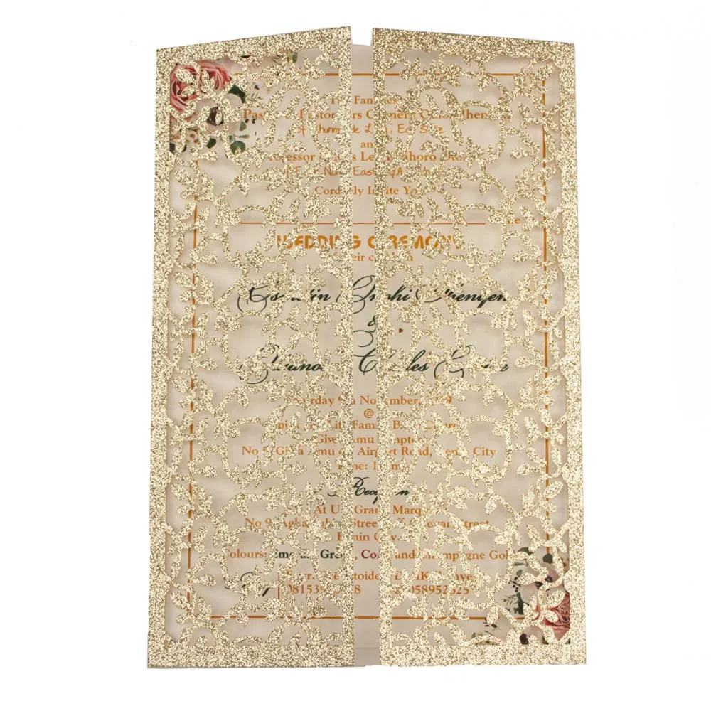 Бесплатная доставка 1X Шампань синий блестящий полый лист лазерная резка