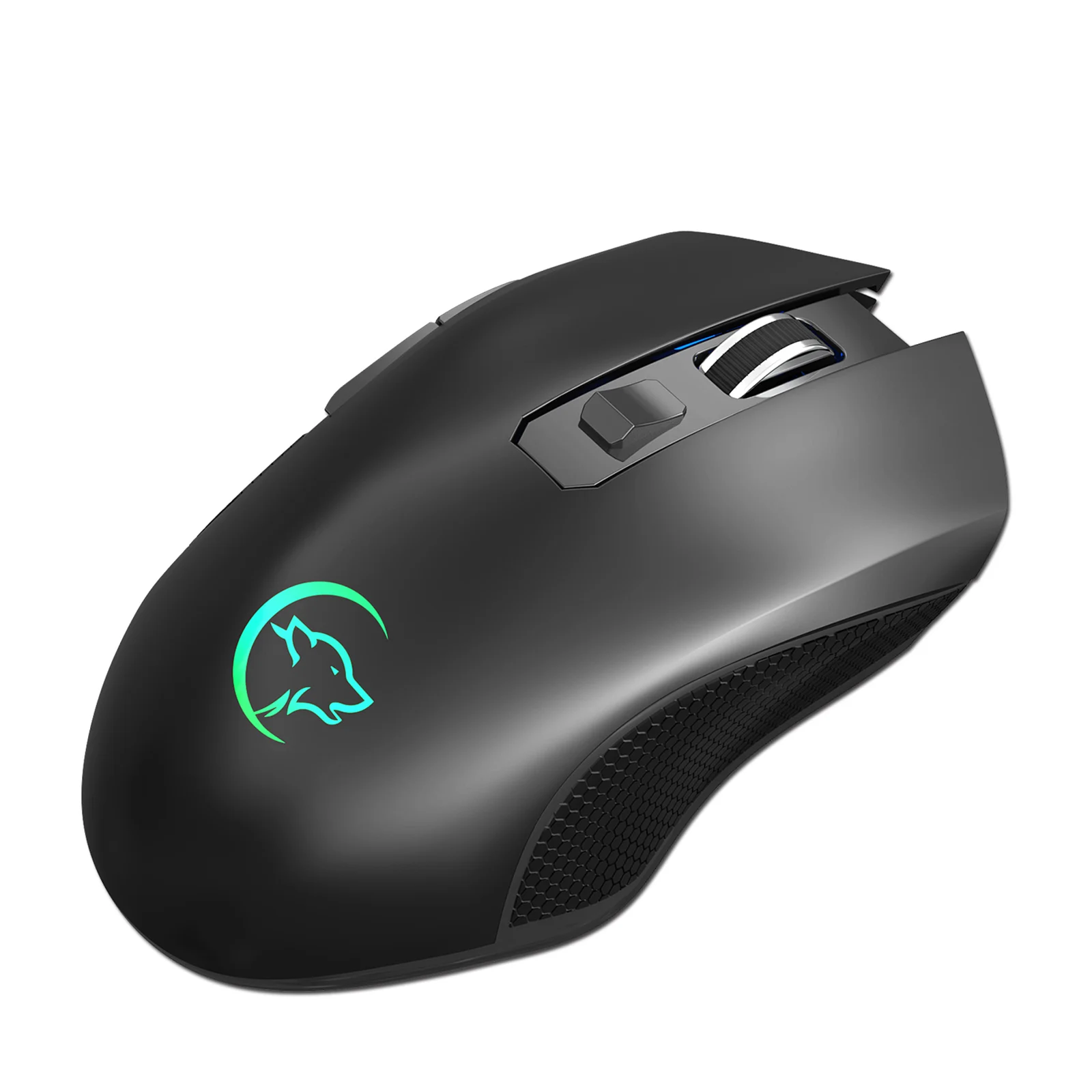 

2.4G RGB Wireless Gaming Mouse Ergonomic Rechargeable Mice 1200/1600/2400DPI for Desktop Laptop Black