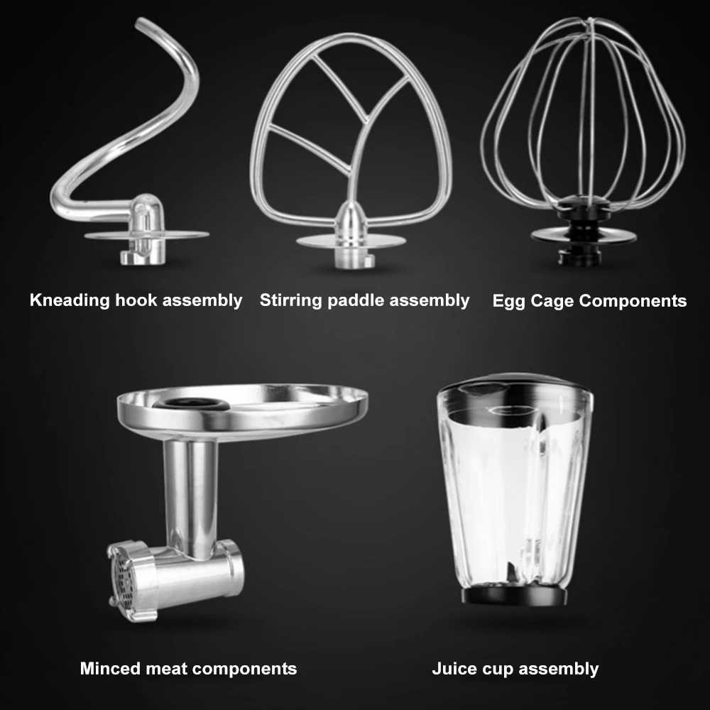 6.5L Household Meat Grinder Stainless Steel Electric Dough Mixer Food Processor Slicer 1300W | Бытовая техника