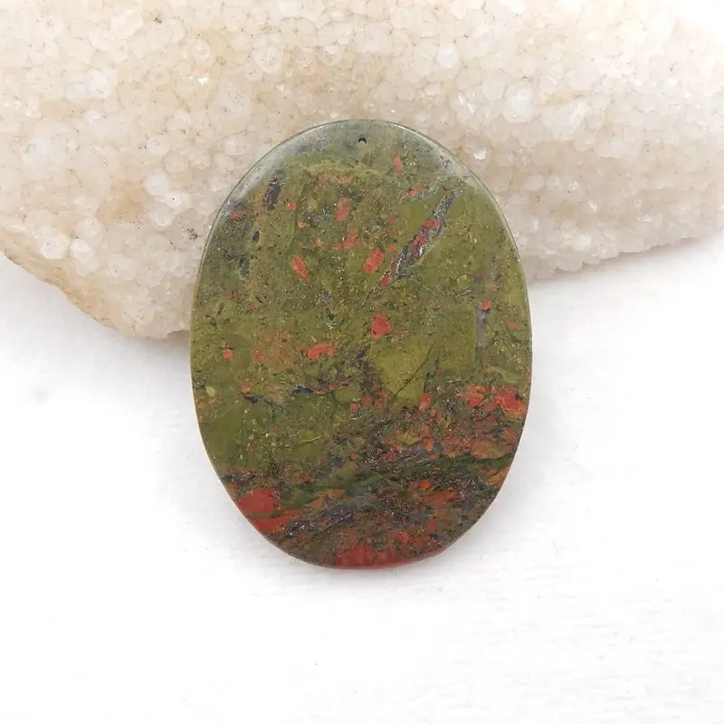 Natural Stone Carved Horse Unakite Jasper Necklace Pendant 61x46x11mm 57g Semiprecious Stone Pendant Carving Necklace Bead