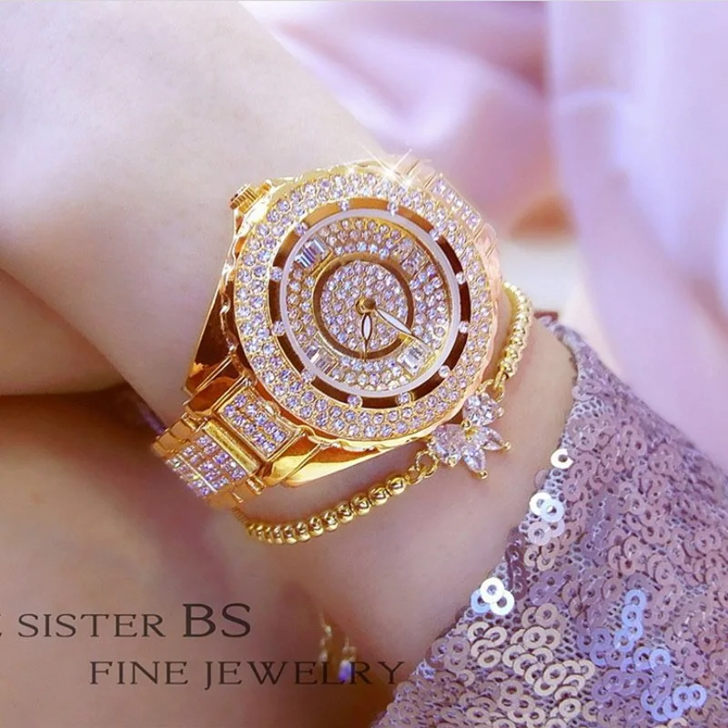 female watch diamond watches Electronic Quartz Watch With Diamond Precision Steel Belt Quartz Watch For female watch brand