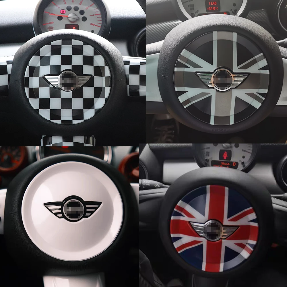 

Union Jack Steering Wheel Center Panel Car Sticker For MINI Cooper S One R55 R56 R57 R58 R59 R60 R61 Car-Styling Accessories