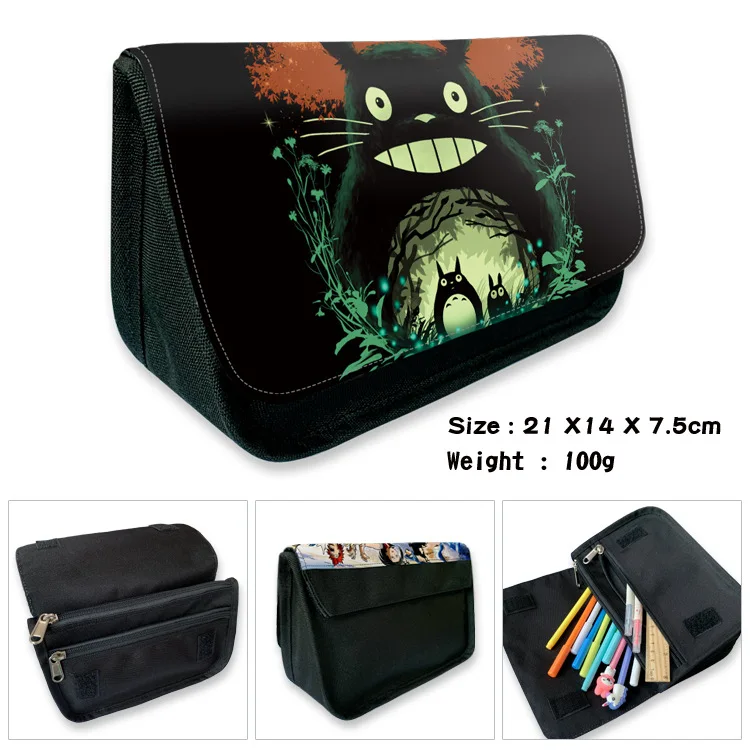 

Magic Light Cat Totoro My Neighbor Wallet Canvas Zipper Pencil Wallet Purse Bags For Boy Girl Students School Bags Gift