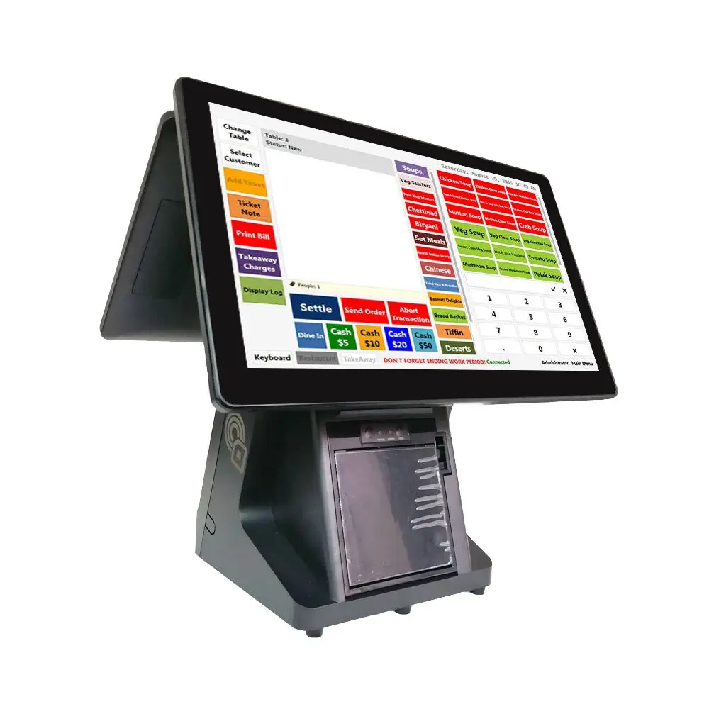POS терминал Windows сенсорный кассовый аппарат 15/15 дюйма Pos все в одном коммерческий