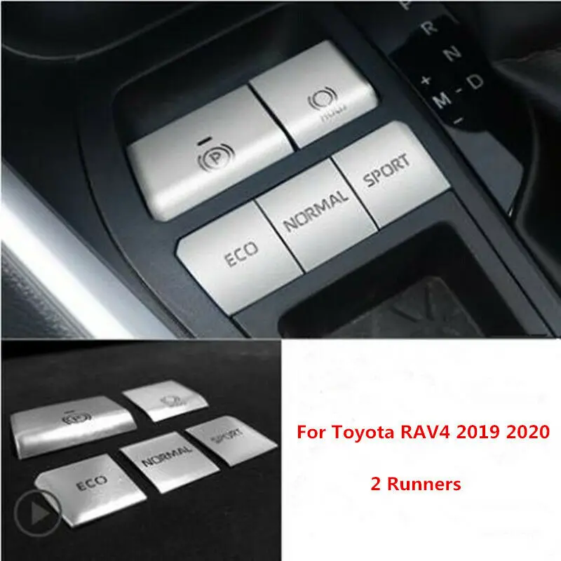 

5X Silver Aluminum Gear Shift Box Panel Sticker Trim For Toyota RAV4 2019 2020 High Quality Car Interior Accessories