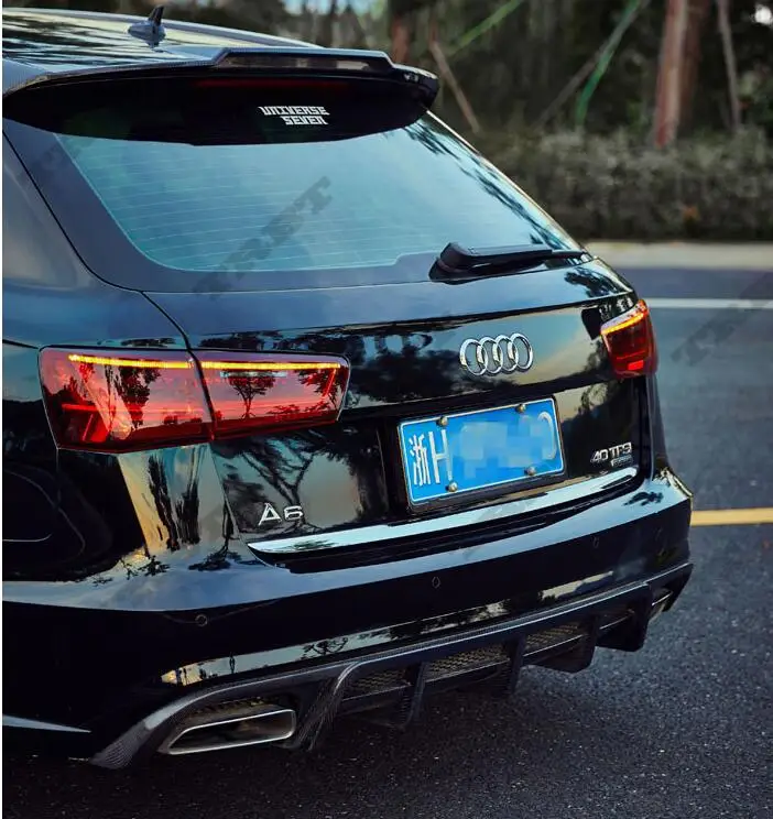 A6 Avant Реальные углеродного волокна заднего крыла багажник выступ Спойлеры для Audi
