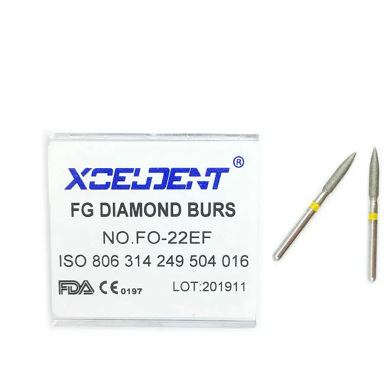 10 шт. алмазные Буры для полировки зубов высокоскоростной наконечник FG 1 6