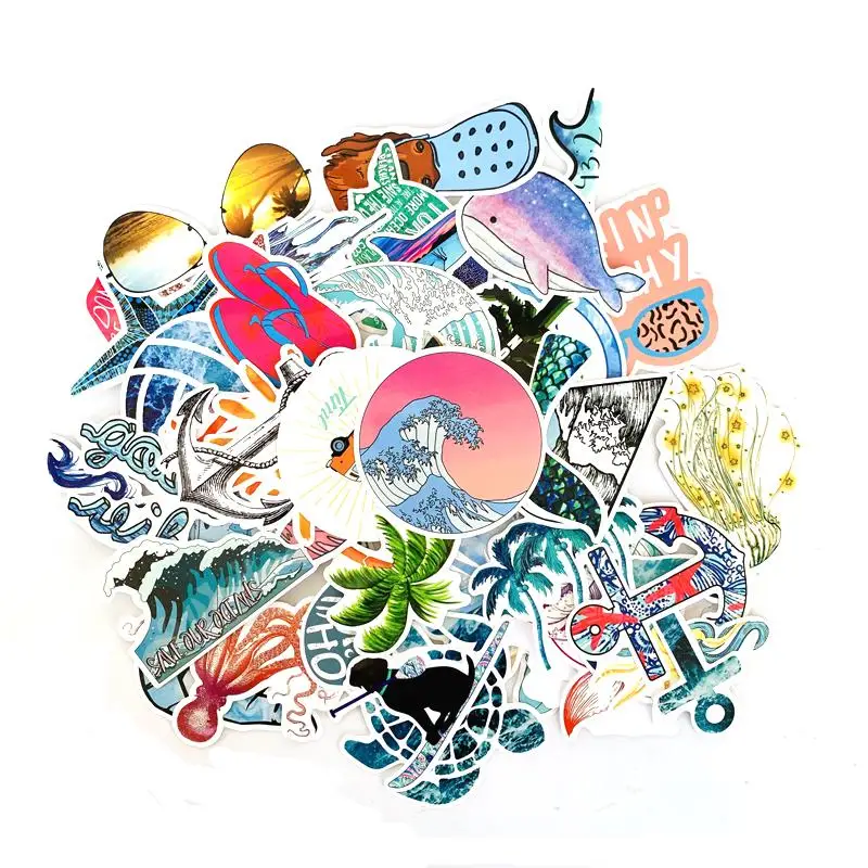 50 шт. Летняя Пляжная наклейка s морская черепаха VSCO для ноутбука холодильника