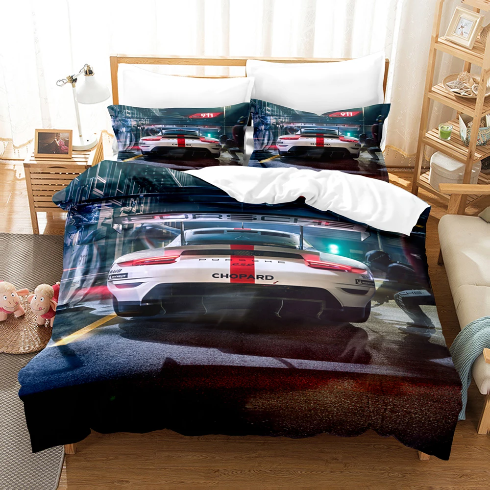 

Soft Bedding set 220x240 Duvet Cover Set With Pillowcase, 210x210 Quilt Cover 3D Sports Car King Size Blanket Cover Bed Cover