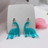 2021 new style color cute colorful animal acrylic little dinosaur earrings for girls women children birthday gift lovely jewelry