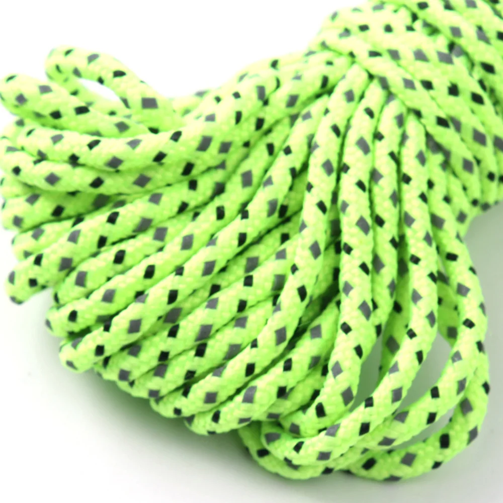 

50M/4mm Outdoor Use Reflective Rope Tent Fixed Rope Guy Lines Bright Color Clothesline Rope for Camping Outdoor (Light Green)