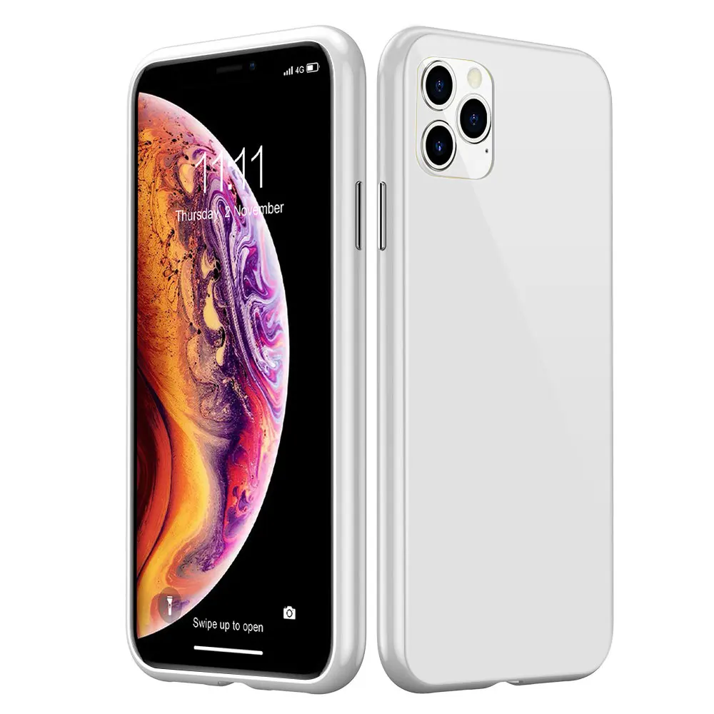 Белый KISSCASE металлический магнитный чехол для iPhone X 7 8 7plus 8plus 11 Pro Max XR XS MAX чехол HD закаленное стекло магнит чехол для телефона крышка - Цвет: Белый