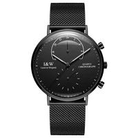 carnival ultra thin men watches top brand luxury watch for men waterproof black steel quartz clock erkek kol saati relogio