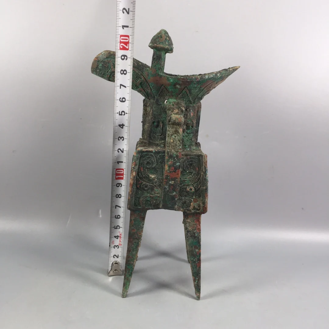 

LaoJunLu Bronze Four-Legged Fangjue Cup Imitation antique bronze masterpiece collection of solitary Chinese traditional style