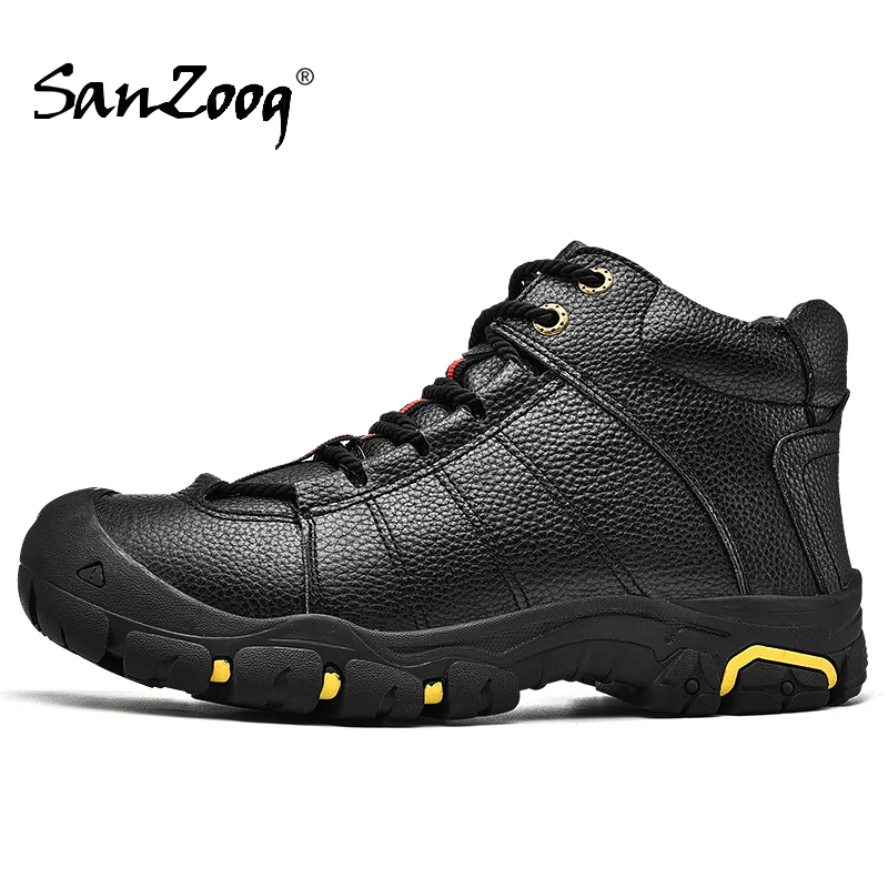 

Winter Ankle Genuine Leather Men Boots Snow Botas Hombre Cuero Bottines Homme Outdoor Shoes 2020 New Plus Big Size 50