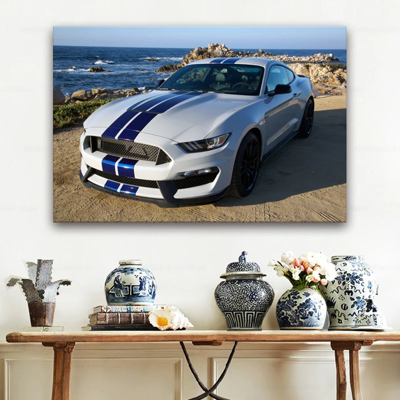 Ford Mustang Shelby GT350 Настенные обои с изображением мышечной машины плакаты и принты