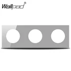 DIY Изготовление на заказ Тройная 3-сторонняя серая стеклянная рамка пластина для L6 настенный выключатель света розетки вставки