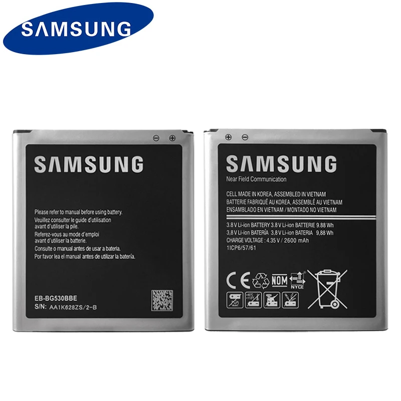 Аккумулятор Samsung для Galaxy Grand Prime G530 2600 мАч G530F G530FZ G530Y G530H G531 J500 J3(2016) J320 EB BG530BBE
