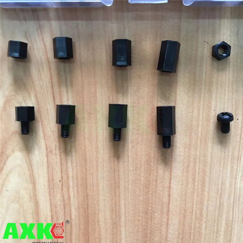 AXK 200 шт./компл. M2 M2.5 M3 M4 черный/белый шестигранные нейлоновые стоек распорку с