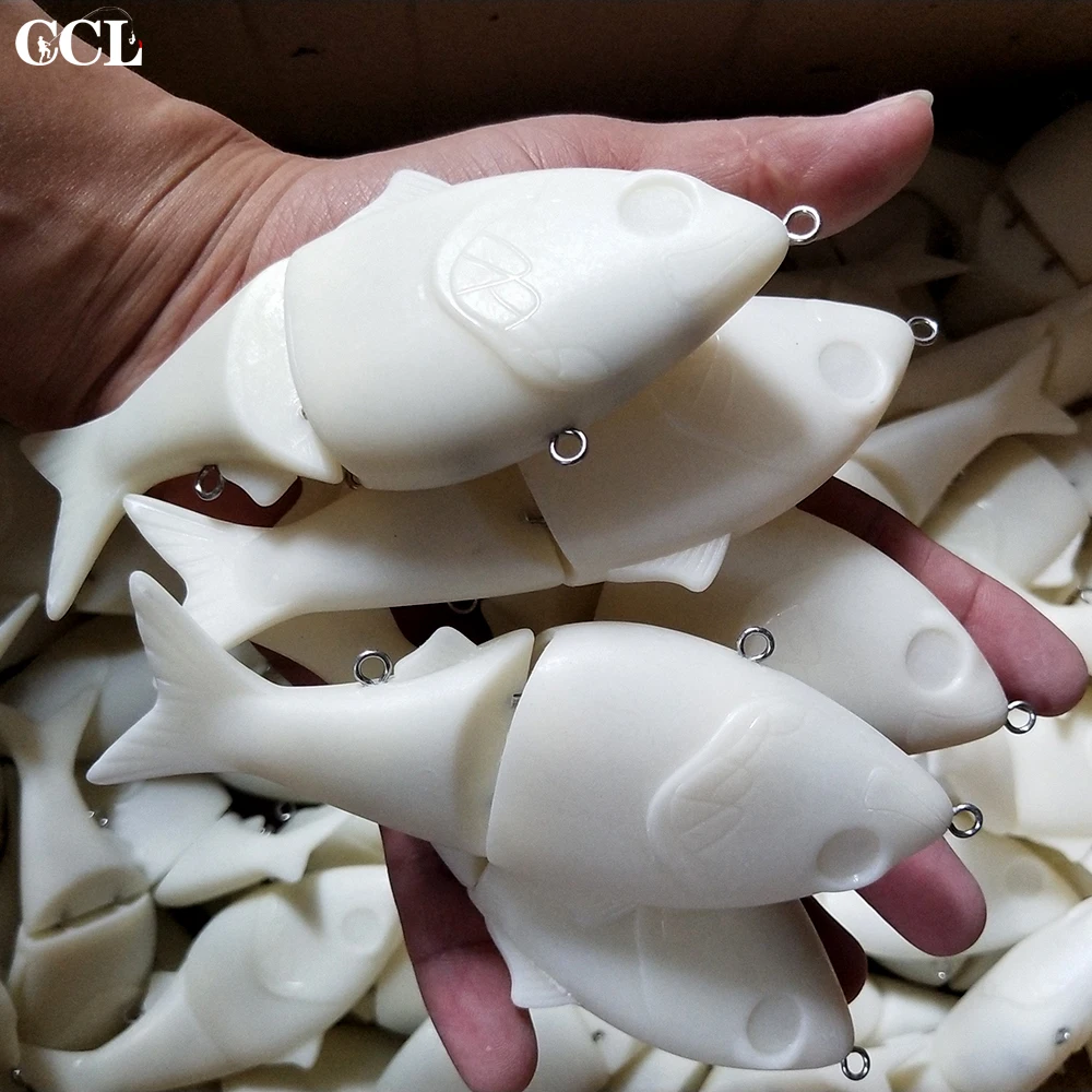 

CCLTBA 5pcs/lot Unpainted Sinking Swimbait 13cm 52g Slider Two Multi Jointed Swimbait Blanks For Hard Plastic Fishing Lures