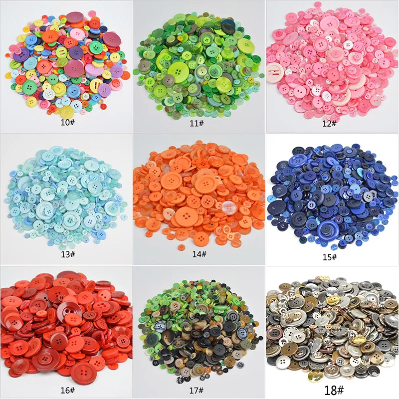 600 шт./лот L/M/S Смешанная загрузка смолы кнопка швейные пуговицы ремесла для DIY