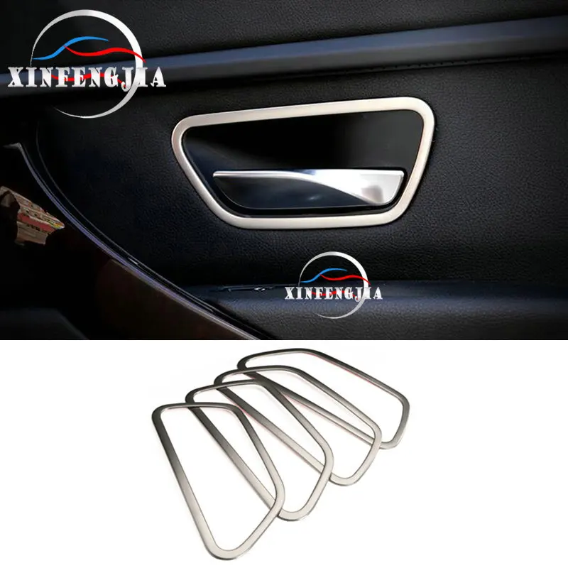 

Для BMW 3 серии 3GT F34 F30 13-18 & 4 серии 4dr F36 14-19 4 шт. стальная внутренняя ручка крышка чаши отделка