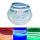 Светодиодная лента FCOB, 384, 528 светодиодов, высокая плотность, гибкий ФОБ, COB, s RA90, красный, зеленый, синий, с регулируемой яркостью, 12 В, 24 В