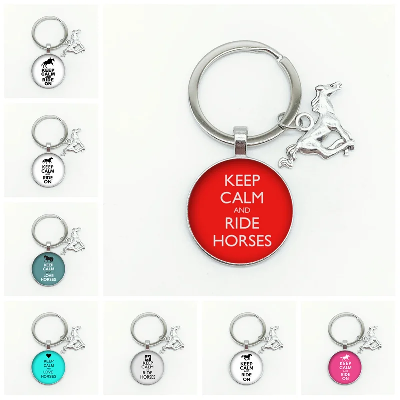 Любовь Лошади И сохраняйте спокойствие английский узор брелок лошадь кулон