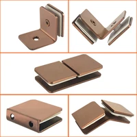 High Quality 4PCS 304 Stainless Steel Glass Clamps Clips Shower Glass Door Fixed Holder Brackets for 8~12mm Glass Rose Gold