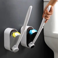 plastic toilet brush holders with 8pcs refills disposable wall mounted toilet bowl cleaner kit for bathroom brush cleaning tool