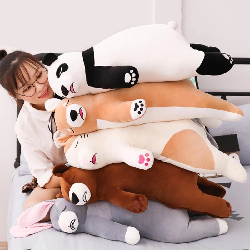 Милые животные супер мягкая кошка/панда/кролик плюшевая подушка мультфильм