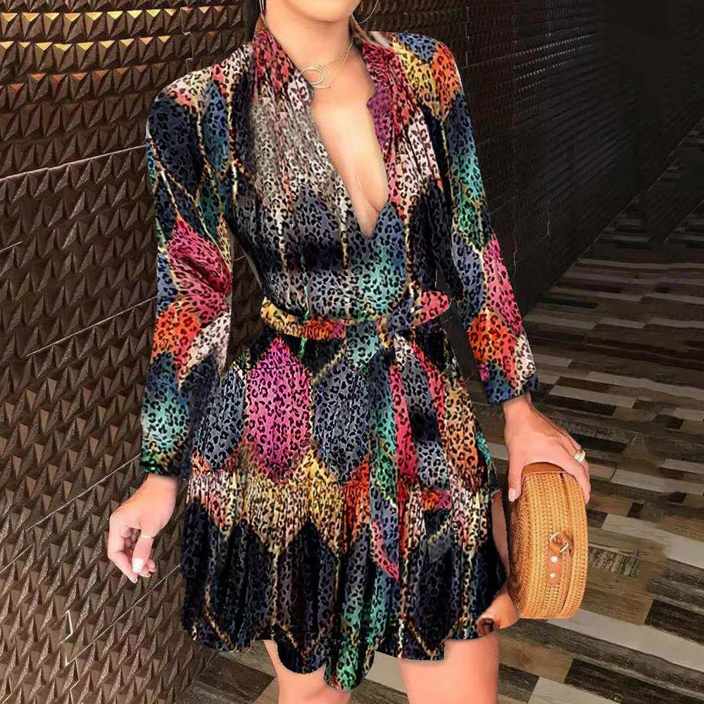 

Dress 2021 Autumn New Women's Casual Lantern Long Sleeve High Waist Turtleneck Party Dress Female Elegant Casual Dresses