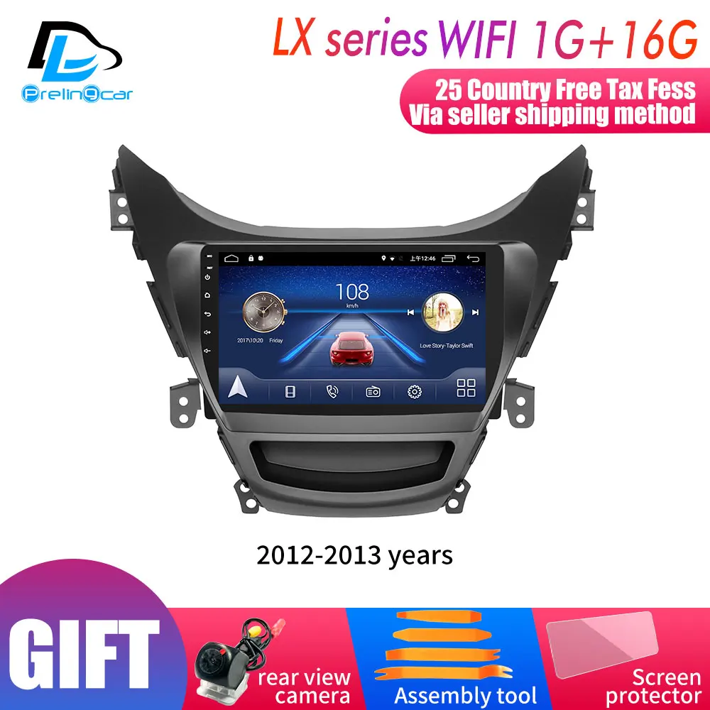 4G LTE wifi Android 9,0 Автомобильный gps Мультимедиа Видео Радио плеер в тире для hyundai Elantra 2012- лет Навигация стерео - Цвет: 12ys-LX 1G16G An6.0