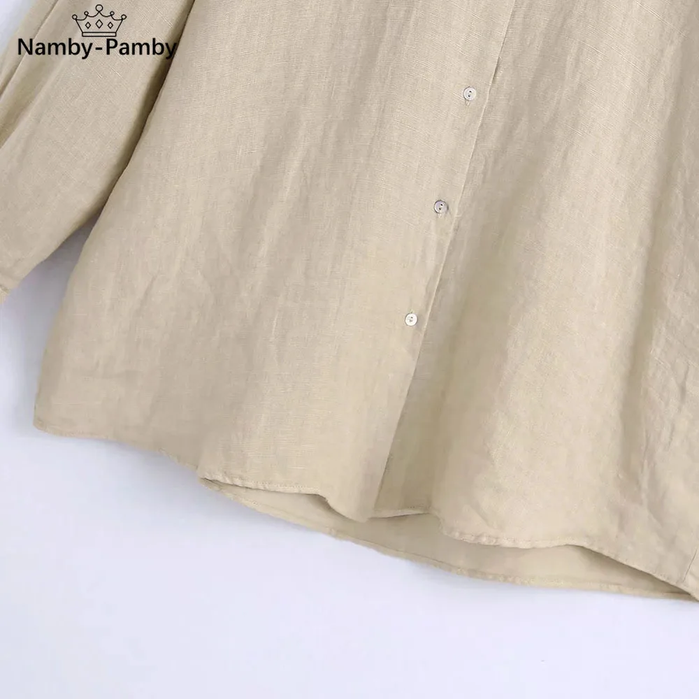 

2021 Summer Women Solid green Long sleeve TurnDown Collar Single Breasted loose Shirt Female streetwear Shirts Ladies Shirt