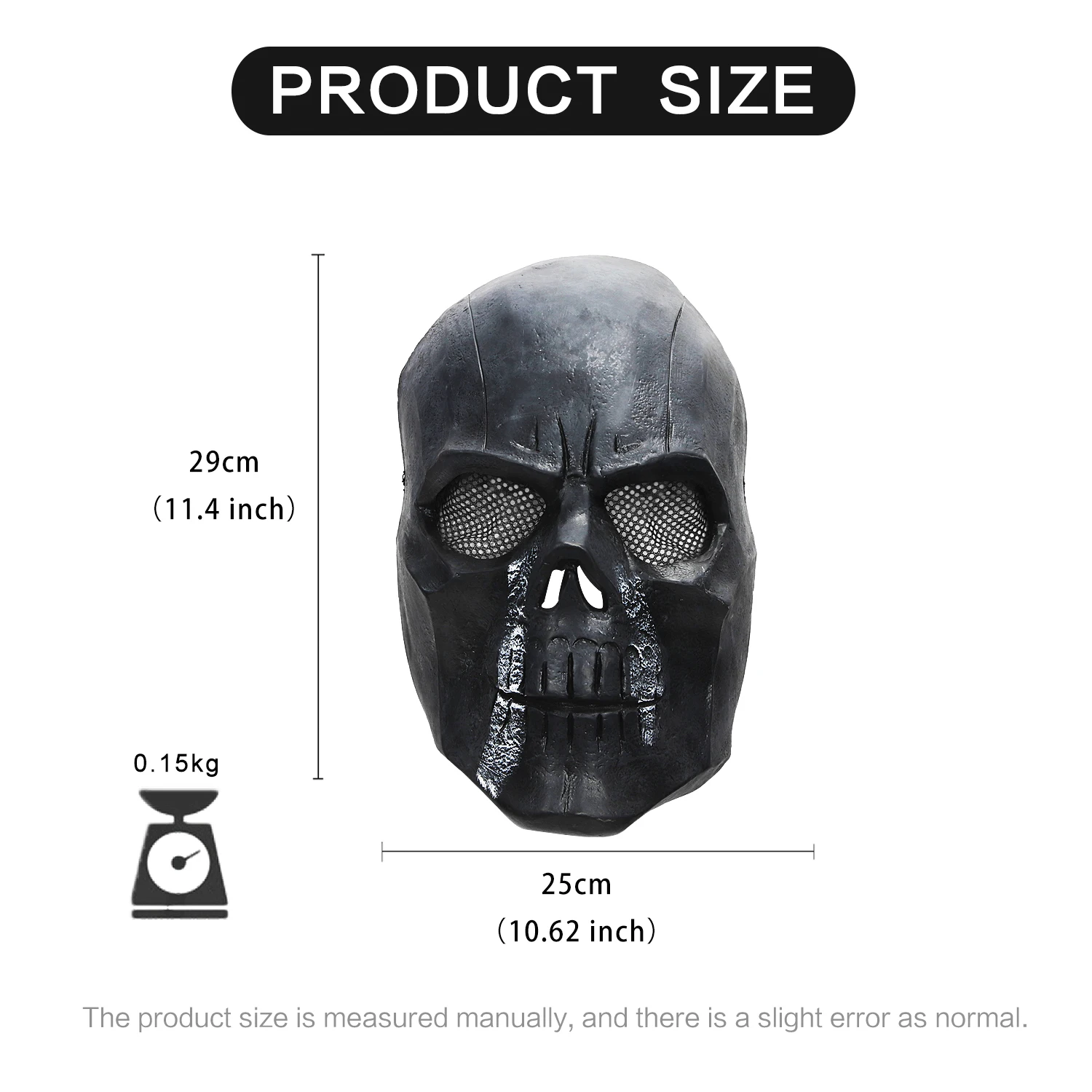 

Cosmask Halloween Latex Black Skull half face mask Masquerade Mask Horror Horror Ghost Mask Halloween Party Cosplay Mask