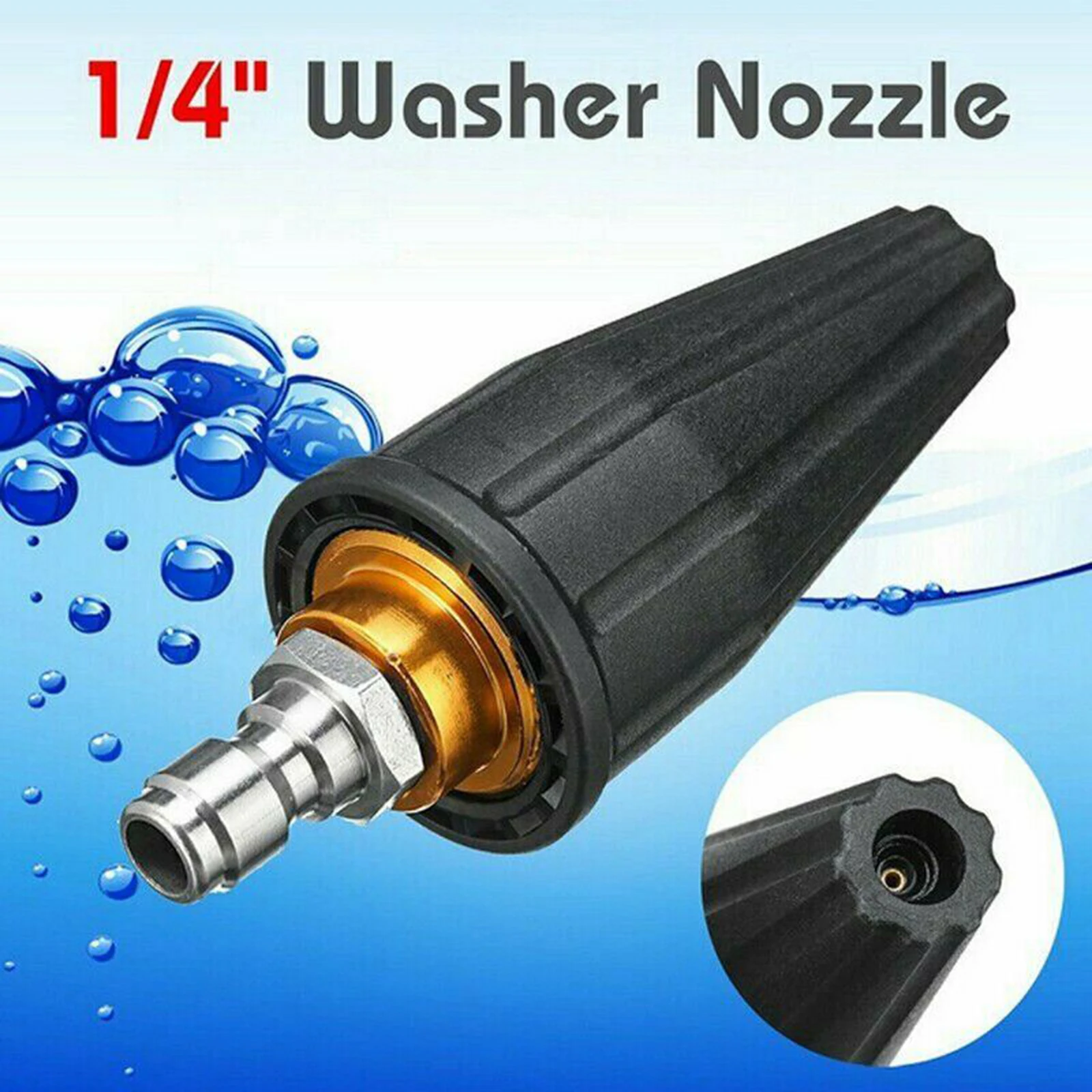 

Turbo Spray Nozzle for Pressure Washers with 5 Tips 1/4 Inch Quick Connect