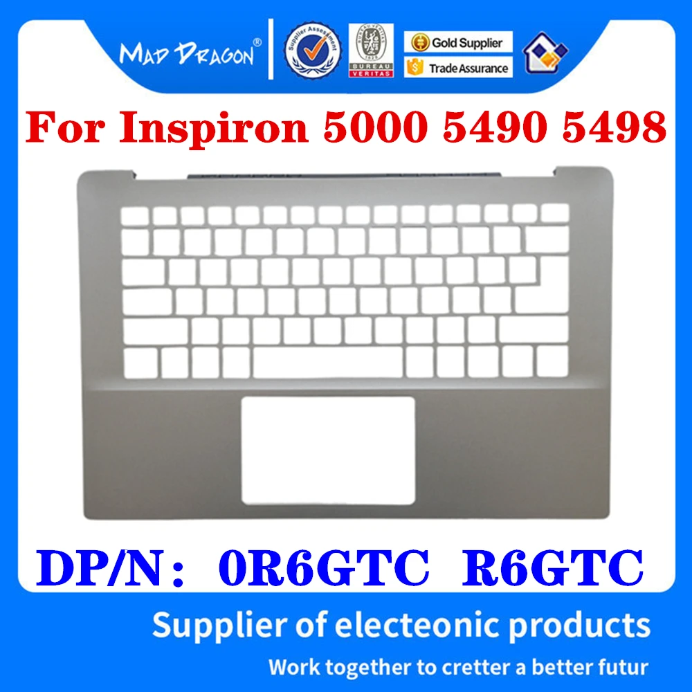 

New Original 0R6GTC R6GTC For Dell Inspiron 5490 5498 Laptop Replacement Palmrest Upper Cover Case Keyboard Layout Silver Shell