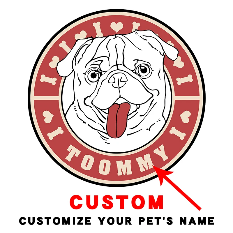 Термопечать на одежде Термотрансферная аппликация с рисунком Мопсов собак