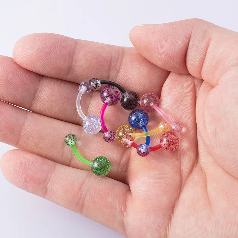 

10-50PCS Cute Flexible Acrylic Belly Button Rings Piercing Wholesale Navel Ring Stud Belly Bars Pircing Women Sexy Piercings 14G