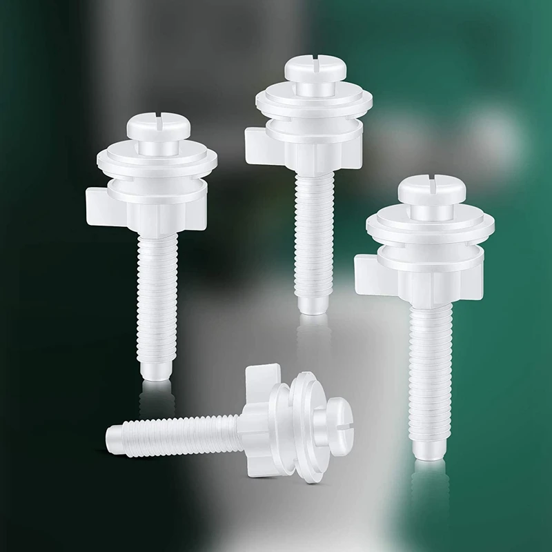 

8PCS Toilet Seat Hinge Bolt Screws with Plastic Nuts and Washers Toilet Seat Replacement Parts Kit