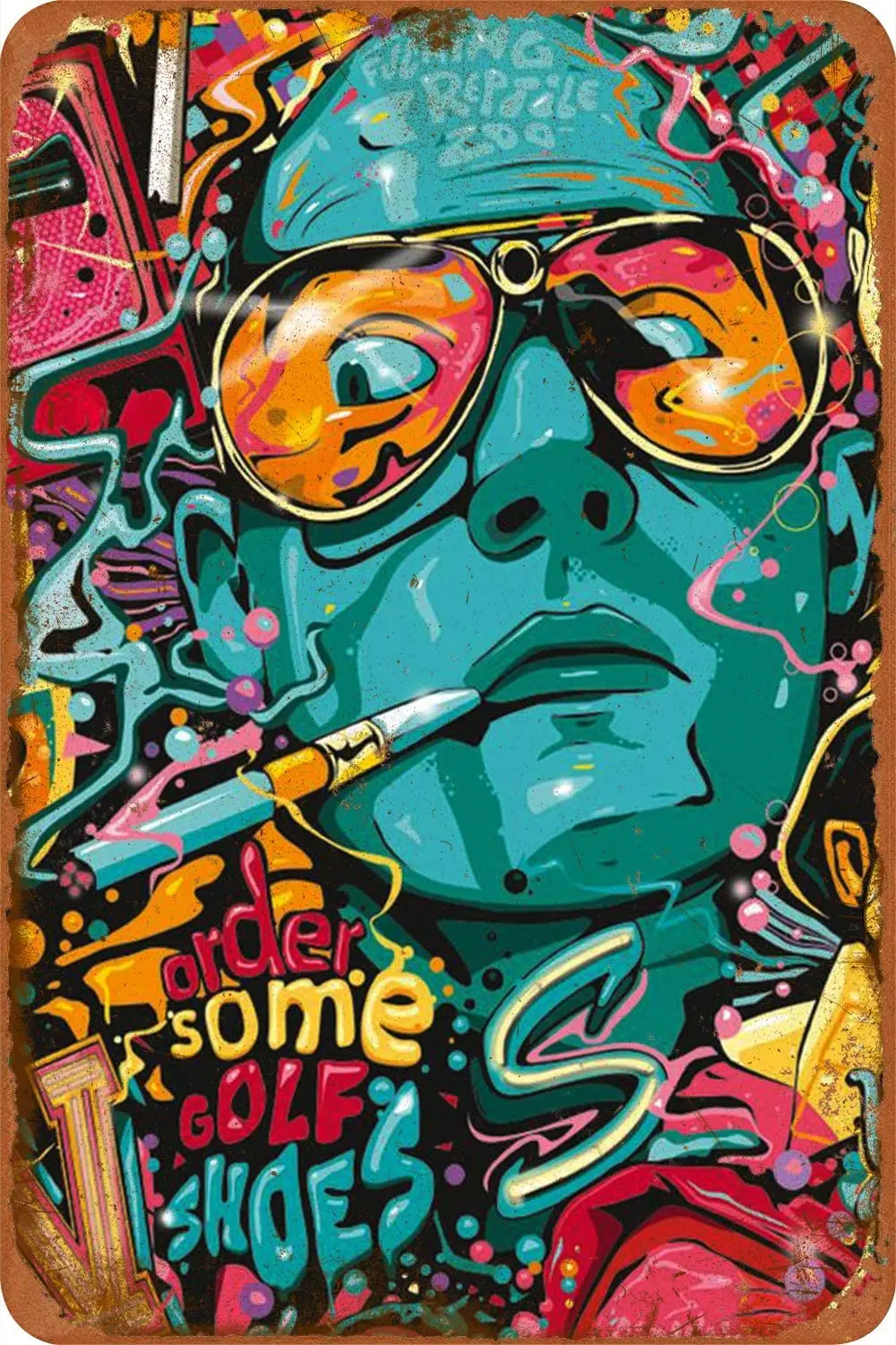 

Fear and Loathing in Las Vegas Tin Sign Retro Metal Painted Art Poster Decoration Warning Plaque Bar garage Yard Garden Gift