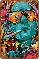 fear and loathing in las vegas tin sign retro metal painted art poster decoration warning plaque bar garage yard garden gift