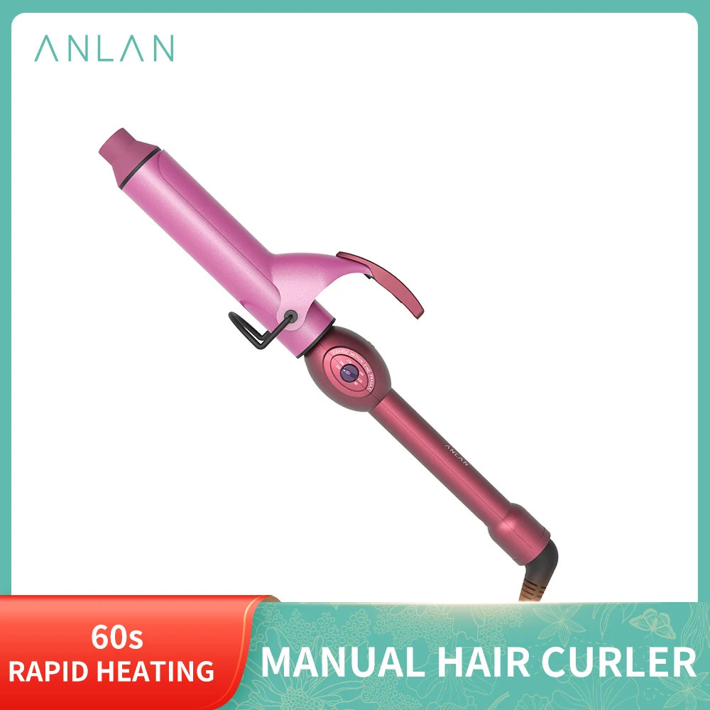 

ANLAN Manual Hair Curler PTC 60S Rapid Heating Level 6 Temperature Hair Waver Curling Iron Curling Hair Fashion Styling Tools