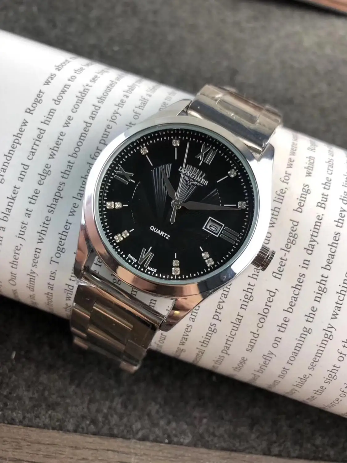 

longines- Luxury Brand Business women Men's Delicate women Watch Waterproof Chronograph Quartz Stop Watch With Stainless steel 6