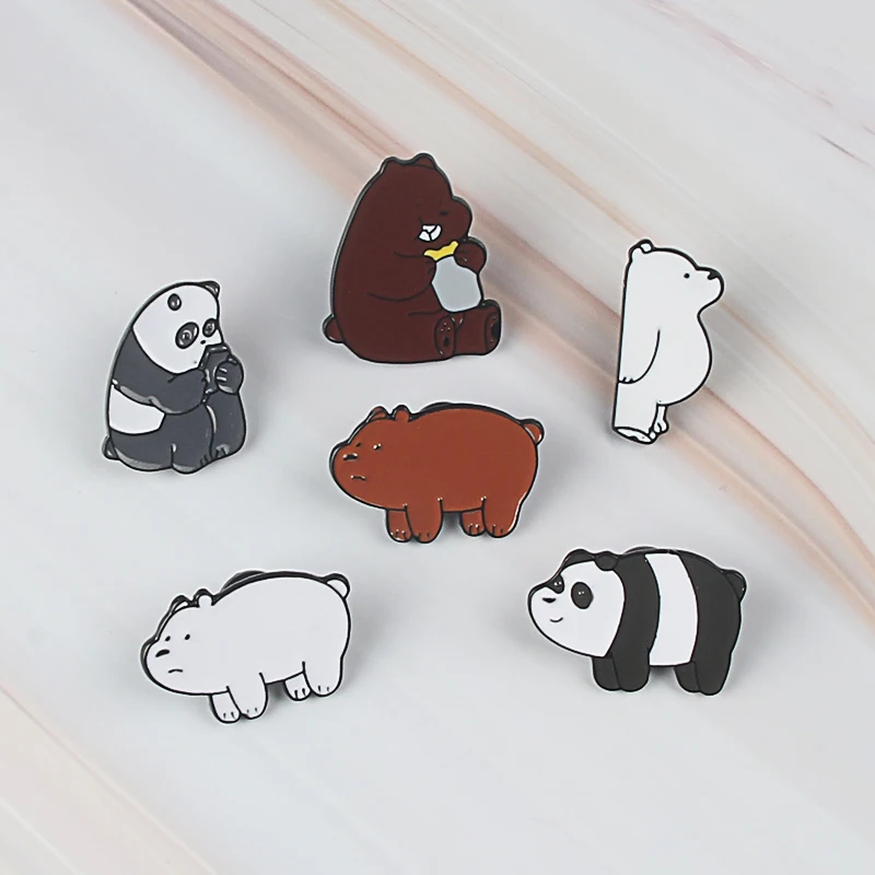 Милые животные Мультяшные булавки неизолированные медведи милая панда ледяной
