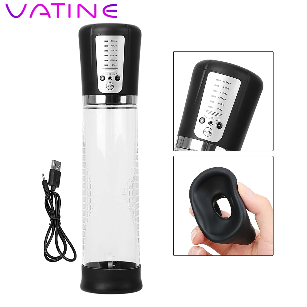 Электрический насос для увеличения пениса VATINE автоматический с зарядкой от USB