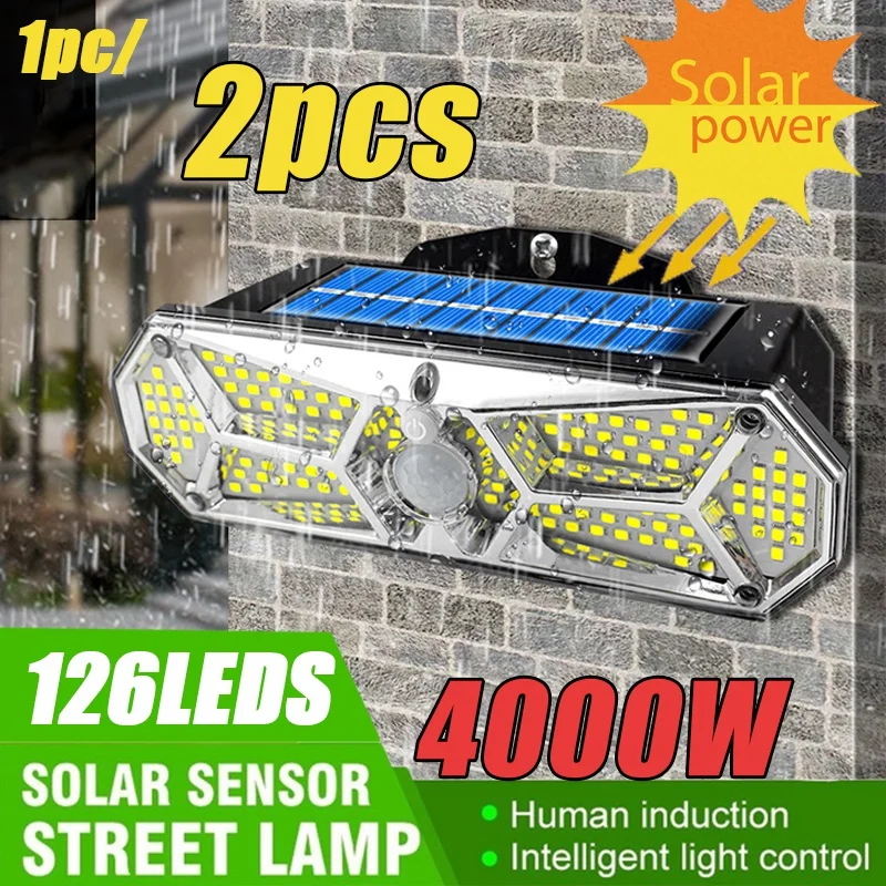 

Solar Lights Outdoor Motion Sensor IP65 Waterproof Super Bright Solar Wireless Wall Lamp with 3Modes and 8Wide Angle Floor Light