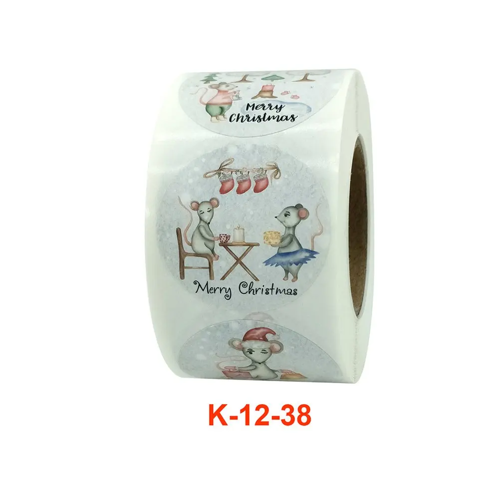 

500pcs/Roll 8 Designs Merry Christmas Thank You Stickers Seal Labels for Envelope Cards Gift Package Scrapbooking