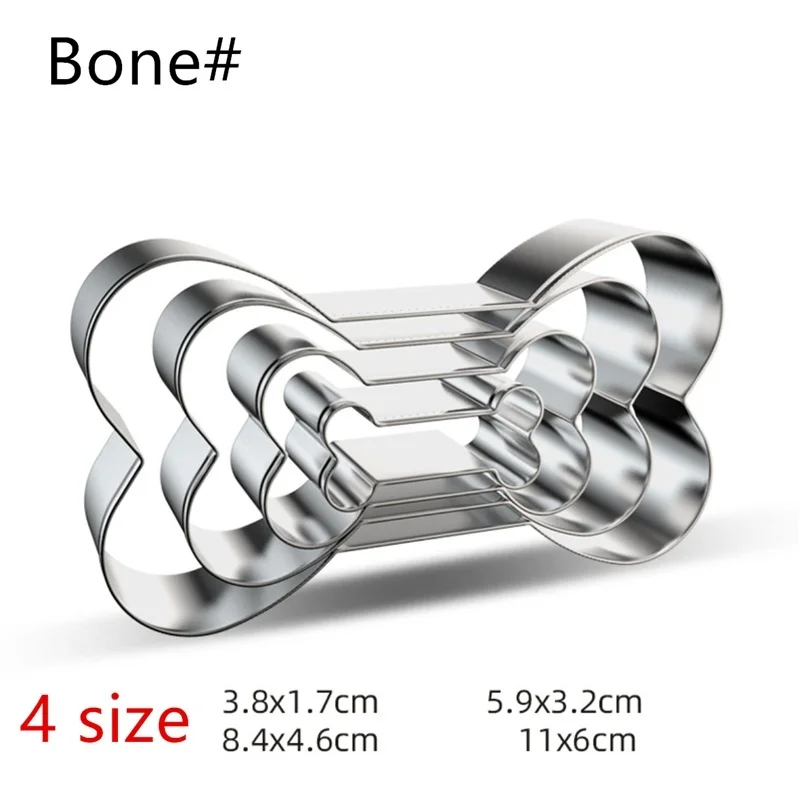 4 шт. собаке кость нержавеющая сталь форма для печенья из четырех частей Собачья
