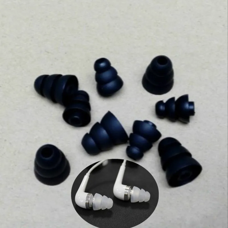 6 пар трехслойные силиконовые наушники-вкладыши Замена наушников шумоизоляция